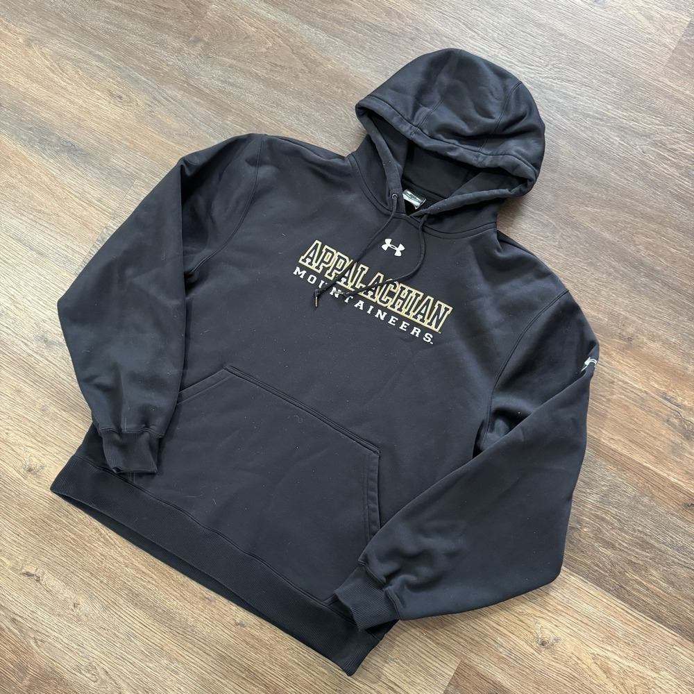 Appalachian Mountaineers Under Armour Black Hoodie‎ Men's Sz M College ASU Neers